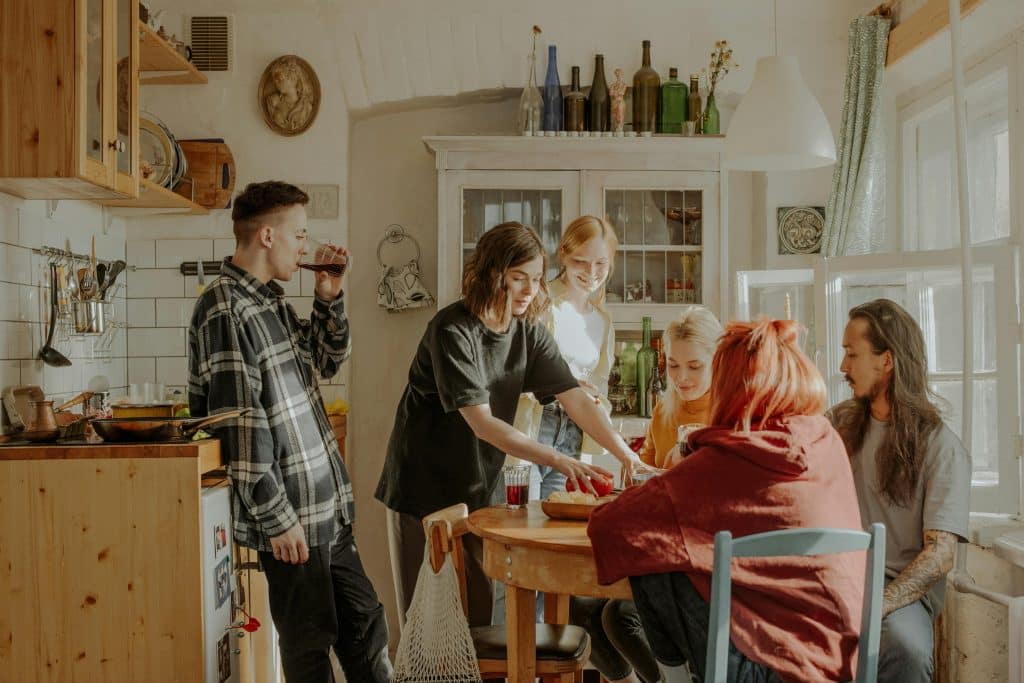 A group of people co-living together