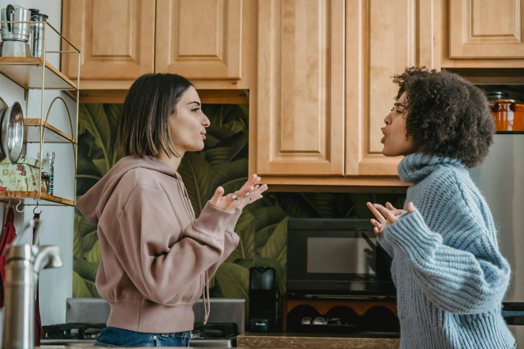 Co-habitants discussing roommate agreement