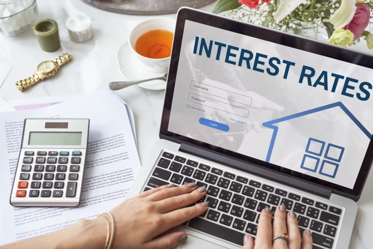 Lower interest rates graphic concept illustration