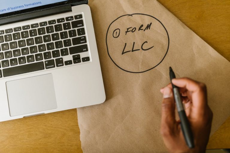Picture of an envelope with "form LLC" in writing
