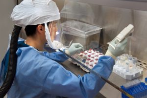 Personal inside a laboratory for Novo Nordisk news