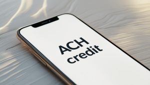 ACH credit on a smartphone's screen