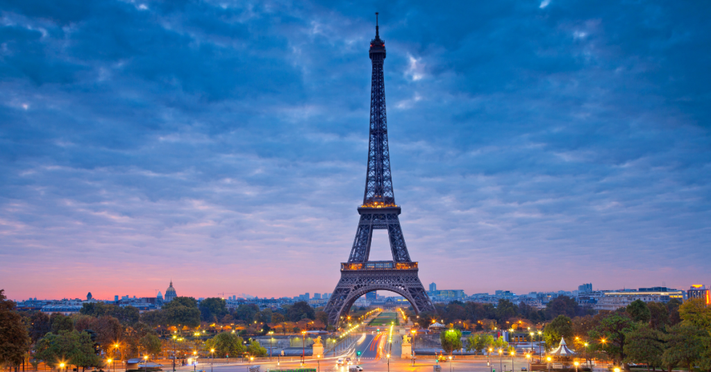 Scenic view of the Eiffel Tower in Paris, France