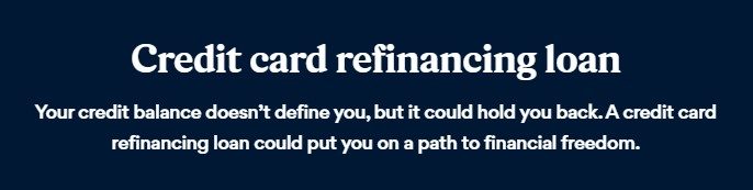 Screenshot of Best Egg loan website page for credit card refinancing