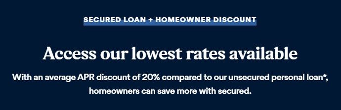 Screenshot of Best Egg loan website page for homeowner discount loan