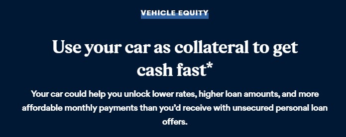 Screenshot of Best Egg loan website page for vehicle equity loan