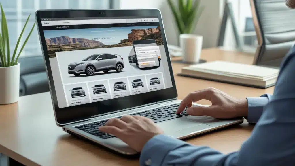 Person buying a car online