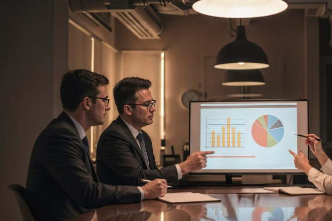 AI-generated graphic of a business meeting