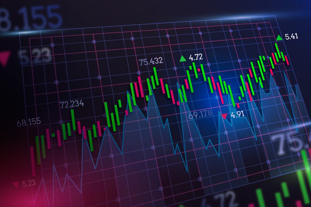 Gradient stock market or options trading concept for put call parity