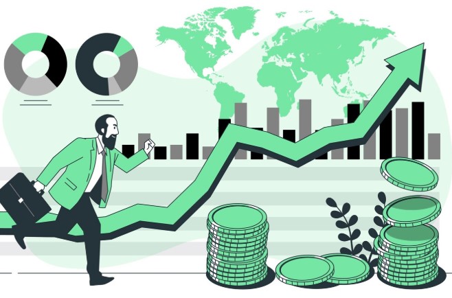 Global stock market concept illustration