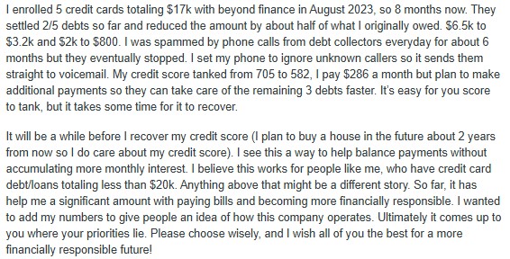 Screenshot of Reddit comment about Beyond Finance