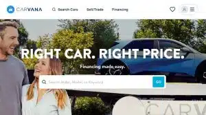 Screenshot of Carvana homepage for Carvana reviews
