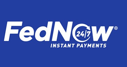 Screenshot of FedNow logo on FedNow website homepage