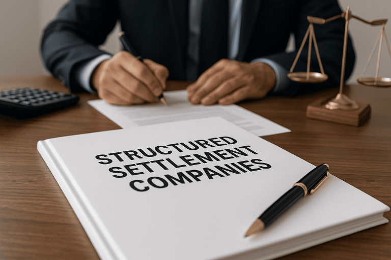 Graphic illustration of structured settlement companies