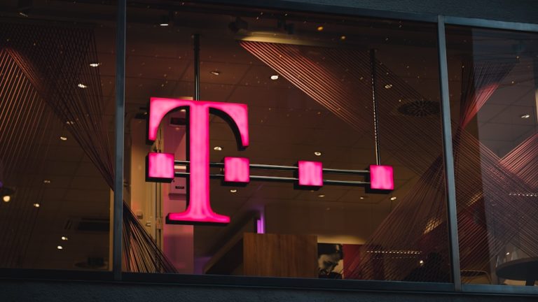 T-Mobile logo on glass for T-Mobile news