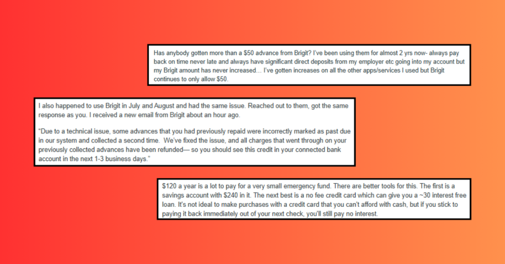 Screenshot of Reddit comments