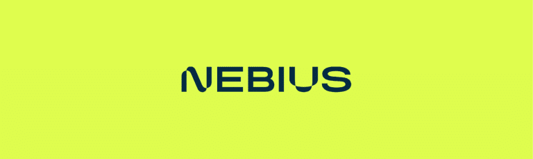 Nebius logo on a yellow-green background