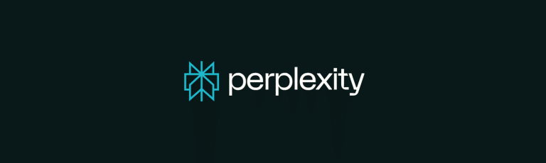 Perplexity logo on a plain dark blue background