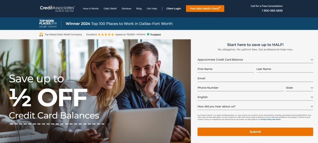 Credit Associates website homepage
