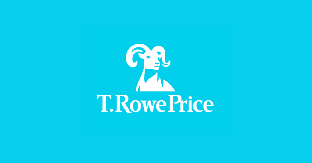 T. Rowe Price logo on a plain blue-green background