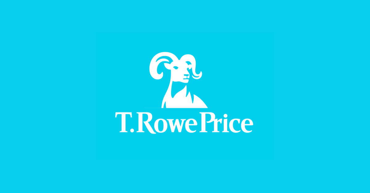 T. Rowe Price logo on a plain blue-green background
