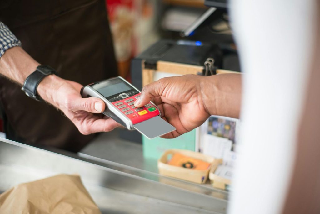 P:erson paying using a credit card