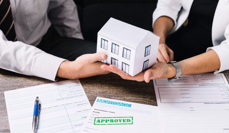 Close up of an approved mortgage application, symbolizing the legal agreement between a mortgagor and a mortgagee.