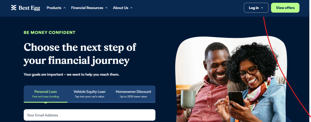 Best Egg website homepage