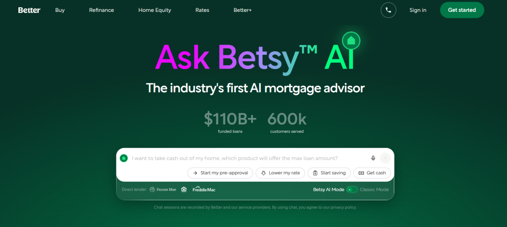 Better.com homepage